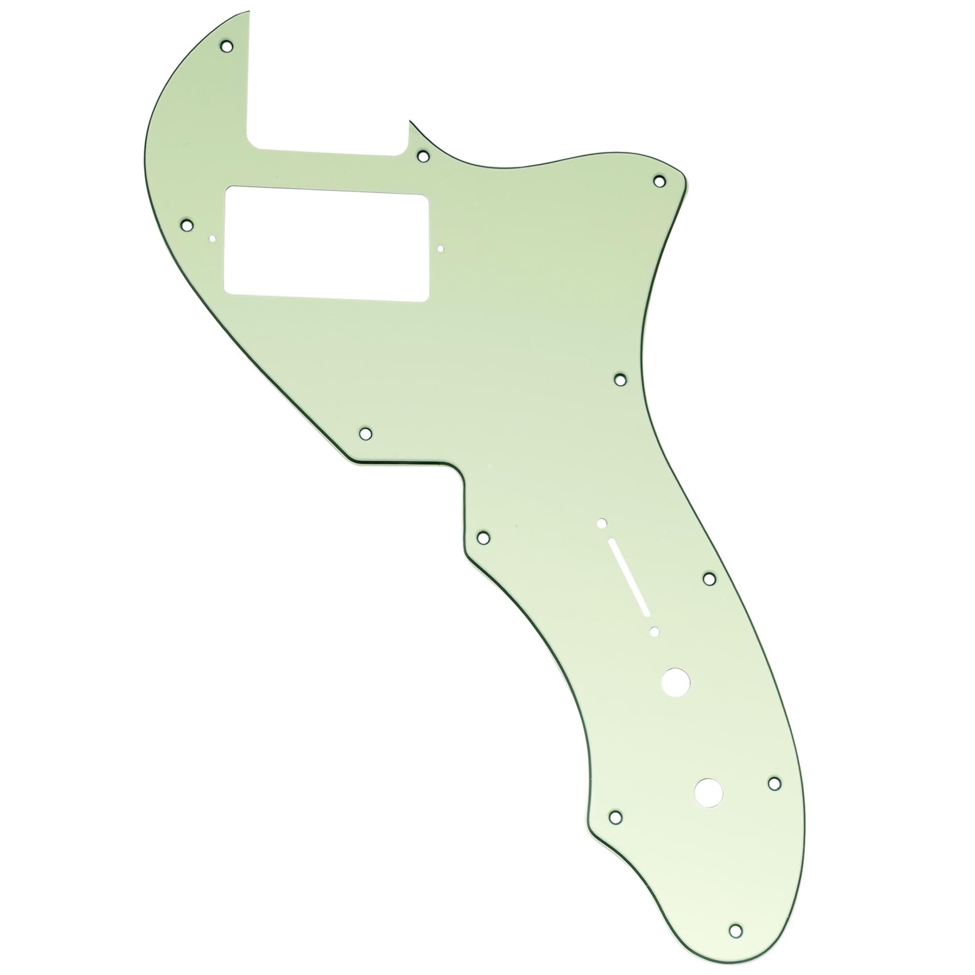 Musiclily Pro 11 Holes Single H Guitar Pickguard For USA Fender 69 Tele Thinline Style Electric Guitar, 3Ply Mint Green