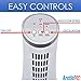 Arctic-Pro MINI DESK OSCILLATING TOWER FAN Slim and Compact Size, 2-Speed, Ultra-Quiet Operation, Convenient Carrying Handle, 75 Degrees of Oscillation For Powerful Circulation, 12 Inches, White