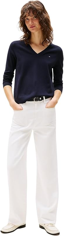Damen Pullover Co Jersey Stitch Sweater V-Ausschnitt, Blau (Desert Sky), XXS — Foto 4 von 5