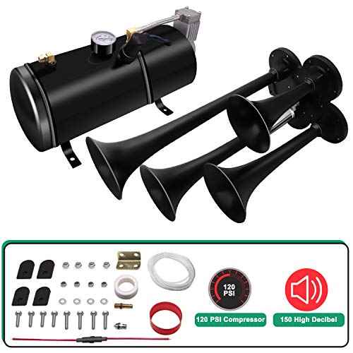 Carfka Air Horn for Truck Boats Car, 150DB Super Loud Train Horns Kit