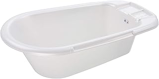 Rotho Babydesign Badewanne, Mit Ablaufstöpsel, 0-12 Monate, Bella Bambina, Perlweiß Creme, 200200100