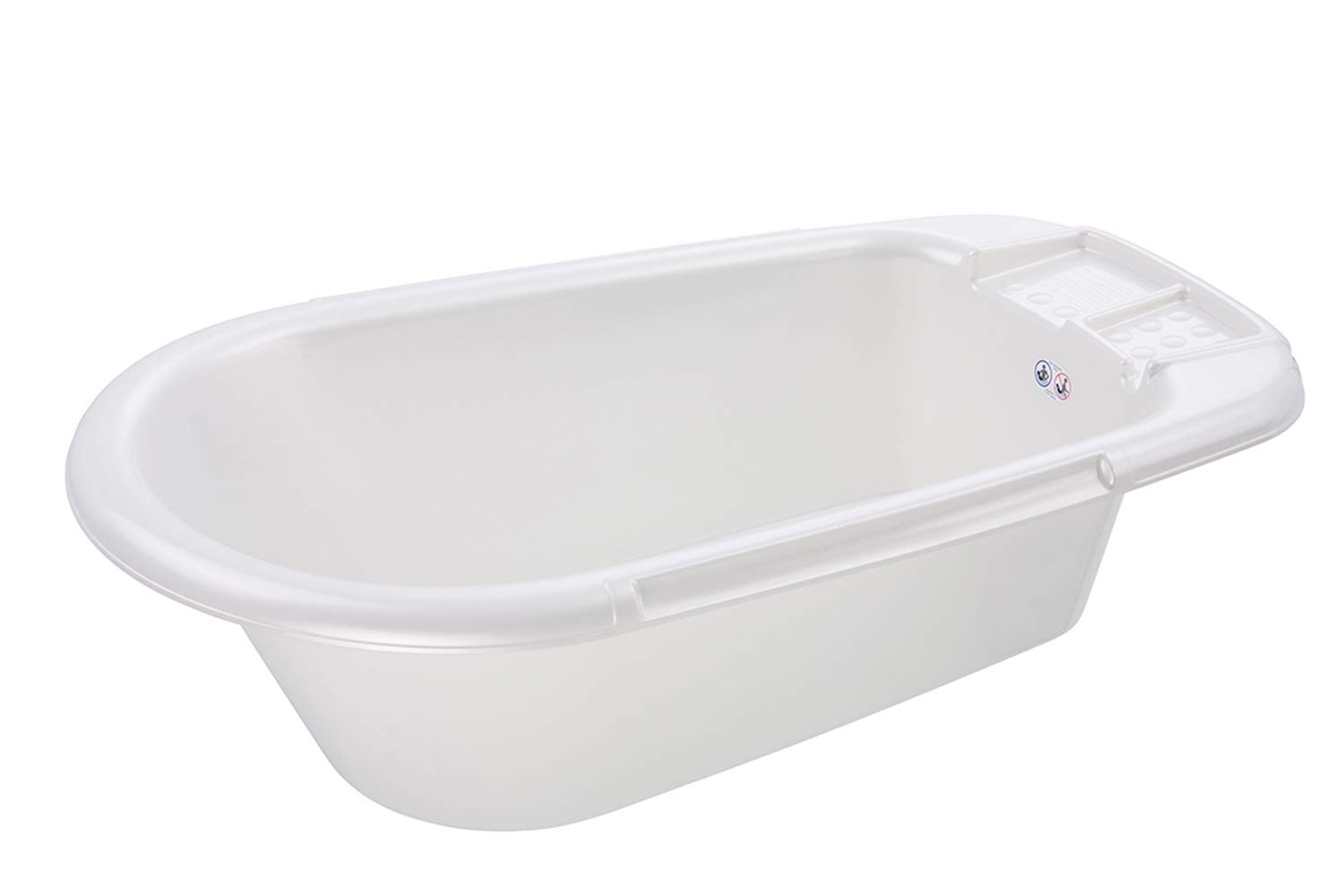 Rotho Babydesign Badewanne, Mit Ablaufstöpsel, 0-12 Monate, Bella Bambina, Perlweiß Creme, 200200100