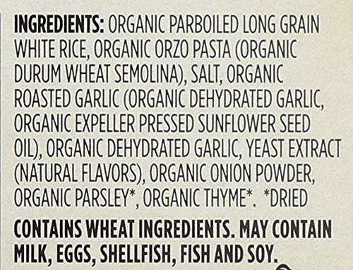 365 EVERYDAY VALUE, ORGANIC GARLIC & HERB RICE PILAF, 6.1 OUNCE