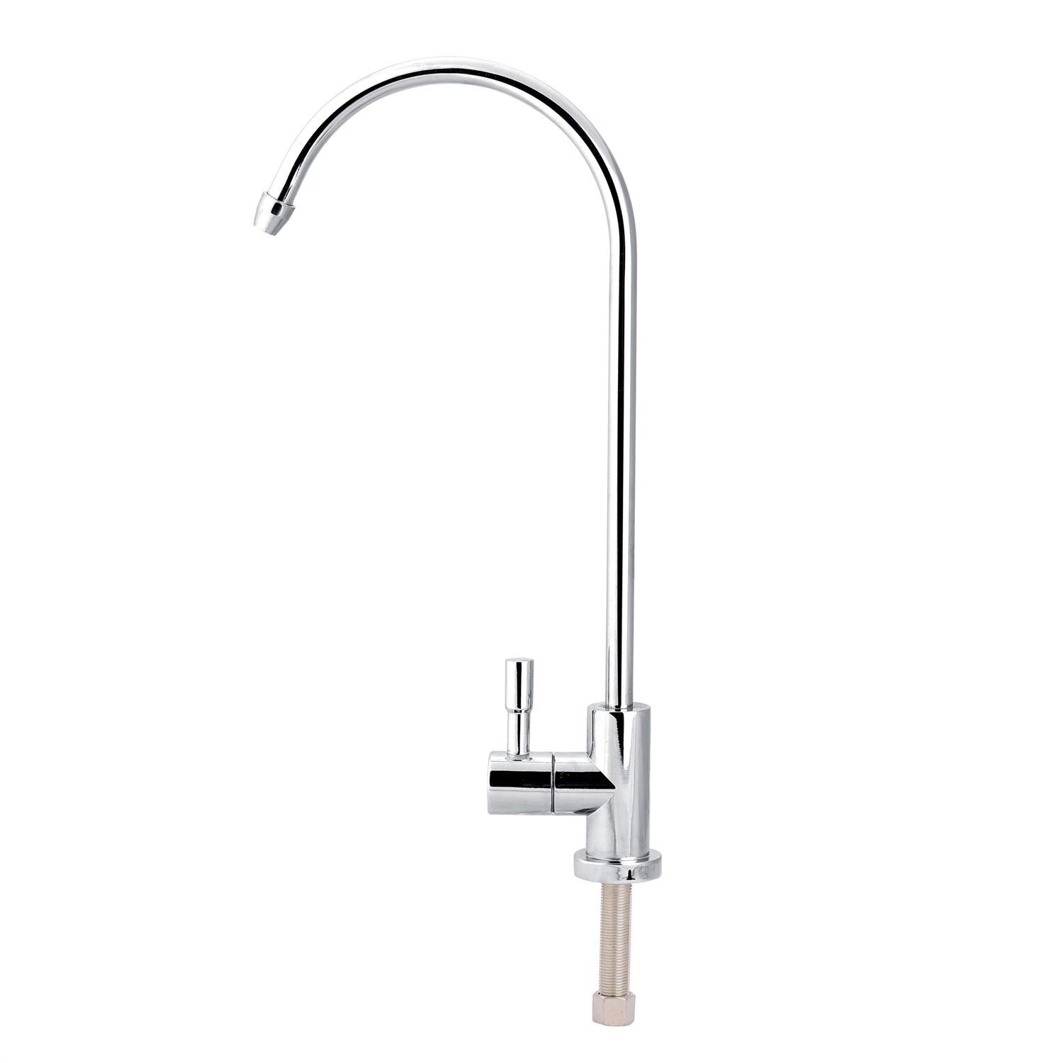 Samfox 1/4'' Stainless Steel Kitchen Faucet,Single-Lever Swivel Spout, 360° Swivel Faucet, Drinking Water Filter (Simple Style)