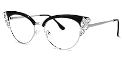 Zeelool Women's Trendy Rhinestone Oversized Cat Eye