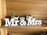 E&L Mr & Mrs Wedding Sign Mr & Mrs Signs Mr & Mrs Letters For Sweetheart Table Decoration (White)
