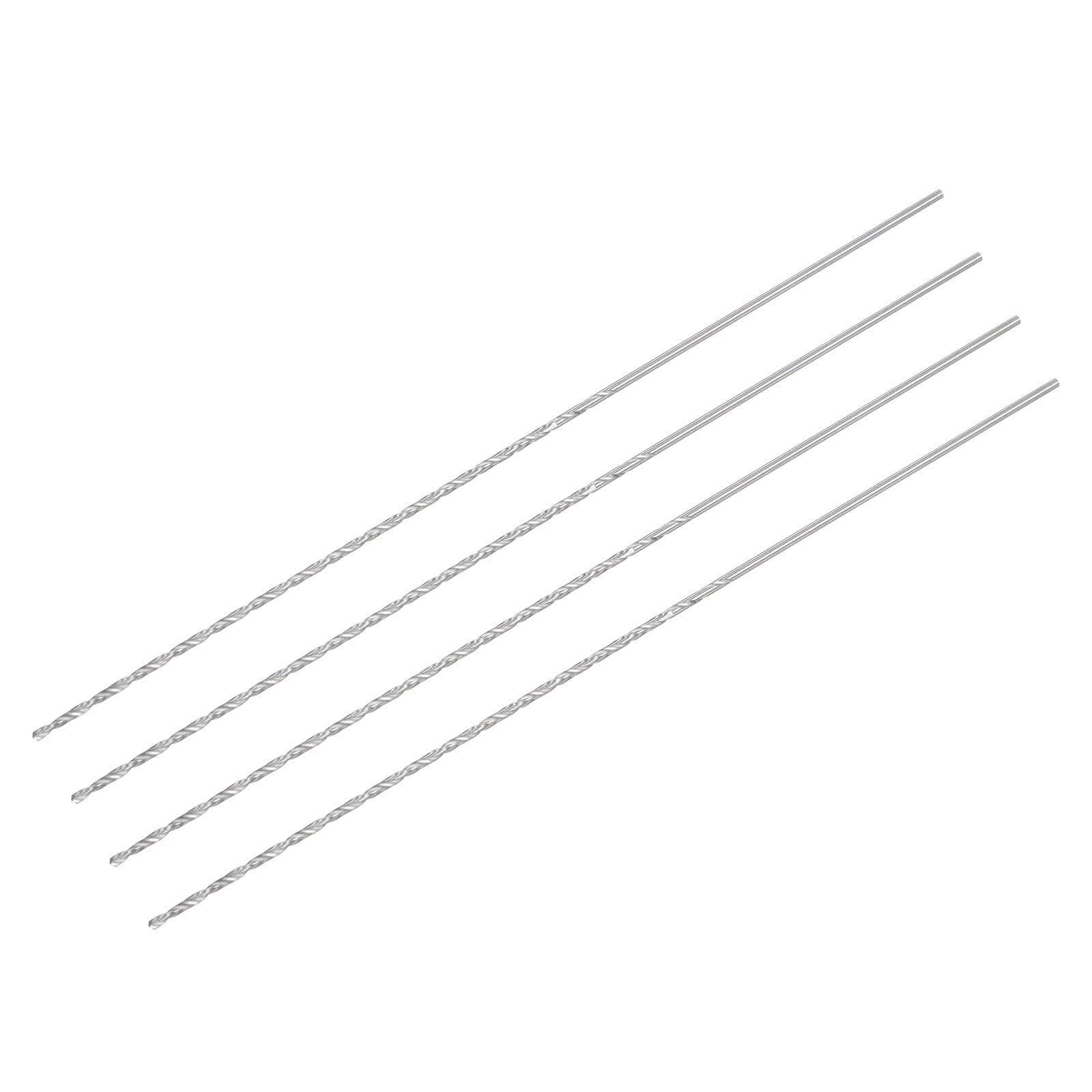 TA-VIGOR 4Pcs 1.5mm Extra Long Twist Drill Bits, 160mm Length High-Speed Steel HSS Straight Shank Spiral Drill Bits for Wood Metal Aluminum Plastic