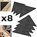 Protect Carpet Triangle Rug Gripper Tape (8 pc. Set) Corner Edging Adhesive Grip | Kitchen, Hallway, and Living Room Runners, Mats, or Loose Carpet | Non-Slip Floor Protection (Black)