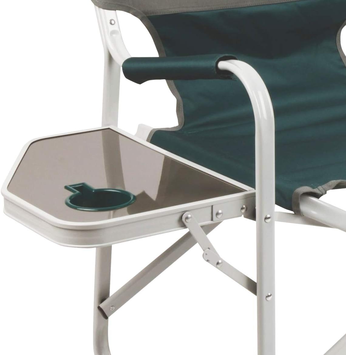 coleman outpost breeze portable folding deck chair with side table