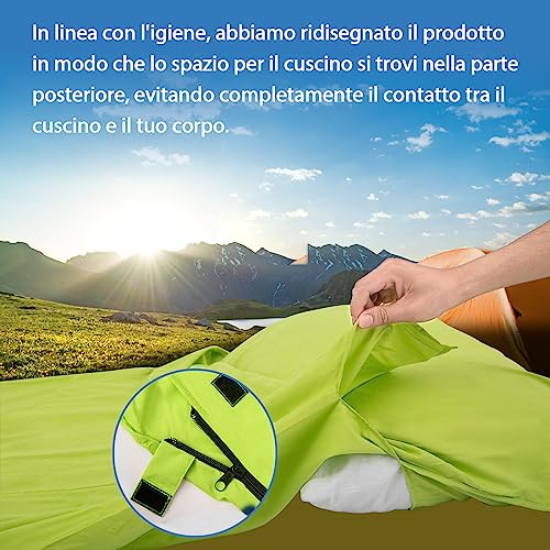 JAICOM c Sleeping Bag, Ultralight and Compact Travel Sheet, 220 x 90 cm, Cotton Sheet Sack, Ideal for Camping, Hiking, Hostel and Business Travel