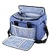 Teamoy Knitting Bag with Inner Detachable Divider, Yarn Storage Crochet Bag for Unfinished Projects, Crochet Hooks and Other Accessories, Dark Blue