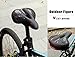 WEST BIKING Black Comfortable Gel Bike Seat, Dual Spring Designed Memory Foam Padded Leather Bicycle Saddle Cushion with Taillight for Men Women, Life Waterproof, Breathable, Safety Fit Most bike