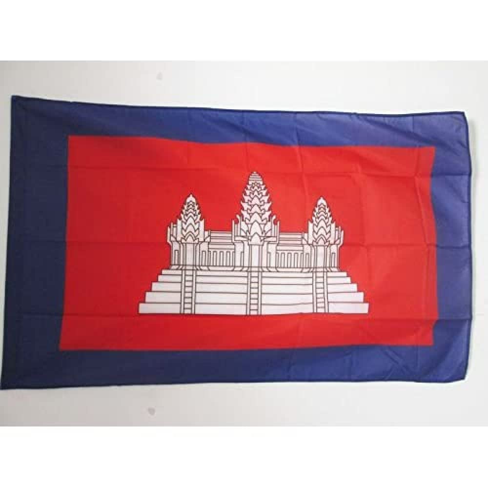 AZ FLAG - French Protectorate of Cambodia 1863-1953 Flag - 3x5 Ft - historic cambodian Banner with Sleeve - 100% Polyester - Fade Resistant - Vivid Colors - 3' x 5' Feet - 150x90 Cm