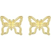 Gold Butterfly Stud Earrings Handmade By Katie Dean Jewelry