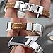 bayite Leather Bands Compatible Fitbit Alta and Alta HR, Adjustable Metal Buckle Leather Wristband, Brown Large 6.7