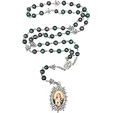 lulucross Seven Sorrows of Mary Rosary Chaplet 8mm Agate Beads Catholic Jewelry Necklace for Women Men