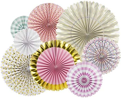 Hanging Paper Fans Pinwheel Backdrop Wedding Birthday Party Banner Wall Home Decorations Craft Diy 8 Pcs Set Colored With Gold Price In Saudi Arabia Amazon Saudi Arabia Kanbkam