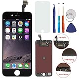 KAICEN Touch Screen Replacement LCD Display Digitizer Frame Assembly Full Set with Tools For iPhone 6 4.7 inches and Professional Glass Screen Protector (Black)