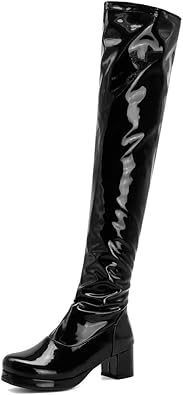 white thigh high gogo boots