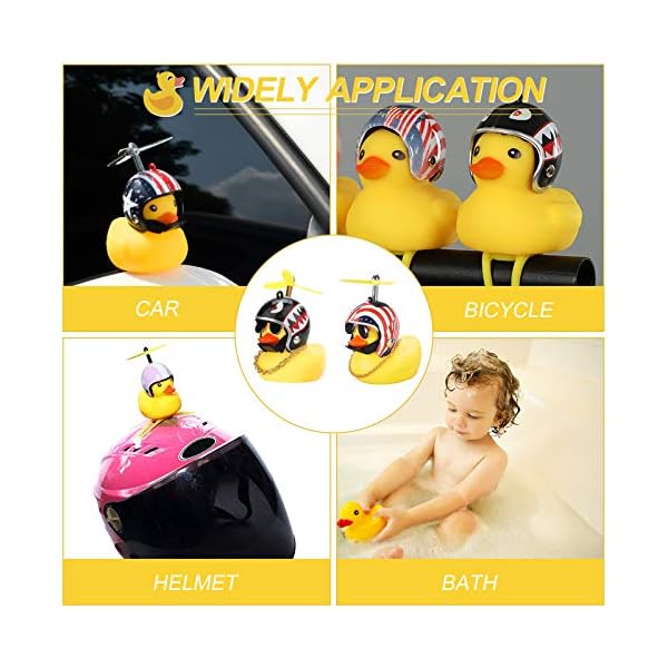 2 Pack Duck Bike Bell, Shining Duck Bicycle Horn Rubber Duck Handlebar