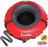 Bradley Commercial Towable Snow Tube Sled and Heavy Duty Cover (50" Red) | Made in USA