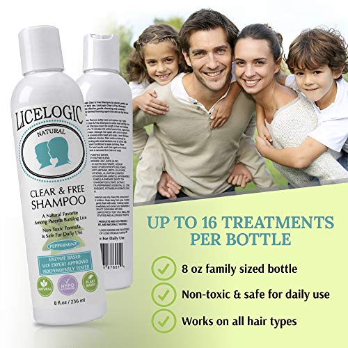 LiceLogic Head Lice Shampoo Non Toxic Lice Treatment for Kids Safe