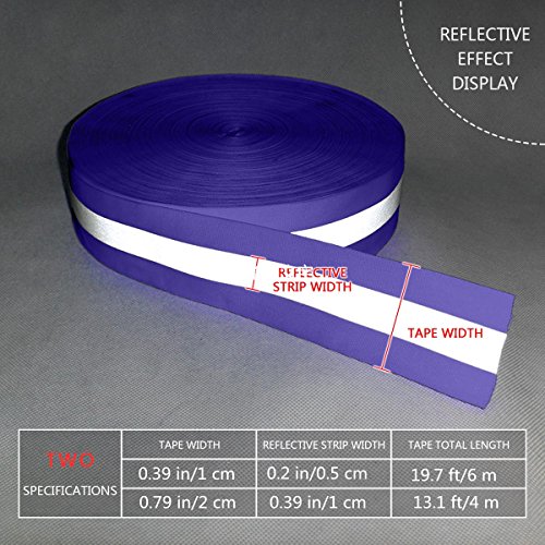 High Visibility Reflective Tape Strip, Fabric Florescent Reflective Safety Tape Sew-on Warning Safety Trim (Blue, 0.98in0.39in)