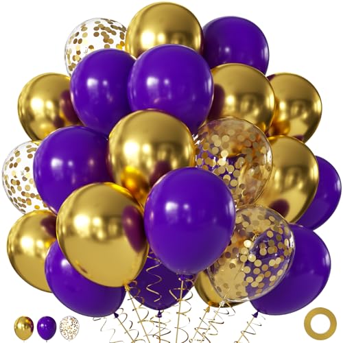 JOYFLOAT Purple Gold Balloons