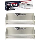 Pit Posse 442 Garage/Trailer Storage Organizers - Set of 2 Tie Down Hangers - Aluminum Junior Ratchet Strap Rack Holder - Automotive Accessories - Race Car Enclosed Trailer [Silver/Unpainted]