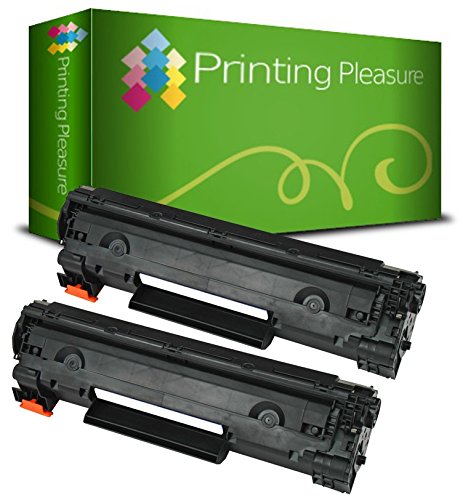 Printing Pleasure 2 Compatible CB436A 36A Toner Cartridges for HP Laserjet P1505 P1505N P1506 M1120MFP M1120N M1520 M1522MFP M1522N M1522NF - Black, High Yield