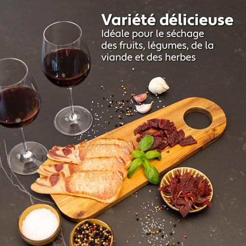 VITA5 Food Dehydrator 6 Stainless Steel Trays 650 W Timer 24 H | Prepare Apple Chips Dried Fruits and Aromatic Herbs with Accurate Temperature and Even Drying