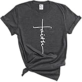 RUSTIC UNITED Faith Shirt - Christian Women's T-Shirt with Cross and Scripture, Inspirational Clothing for Easter and Faith