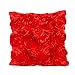 Pillow Case 3D Rose Flowers, Keepfit Home Bed Sofa Cushion Pillow Cover Wedding Decor Valentine's Day (Red, 43X43cm/16.9