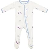 KYTE BABY Unisex Soft Bamboo Rayon Footies, Snap Closure, Printed, 0-24 Month, Giraffe, Newborn