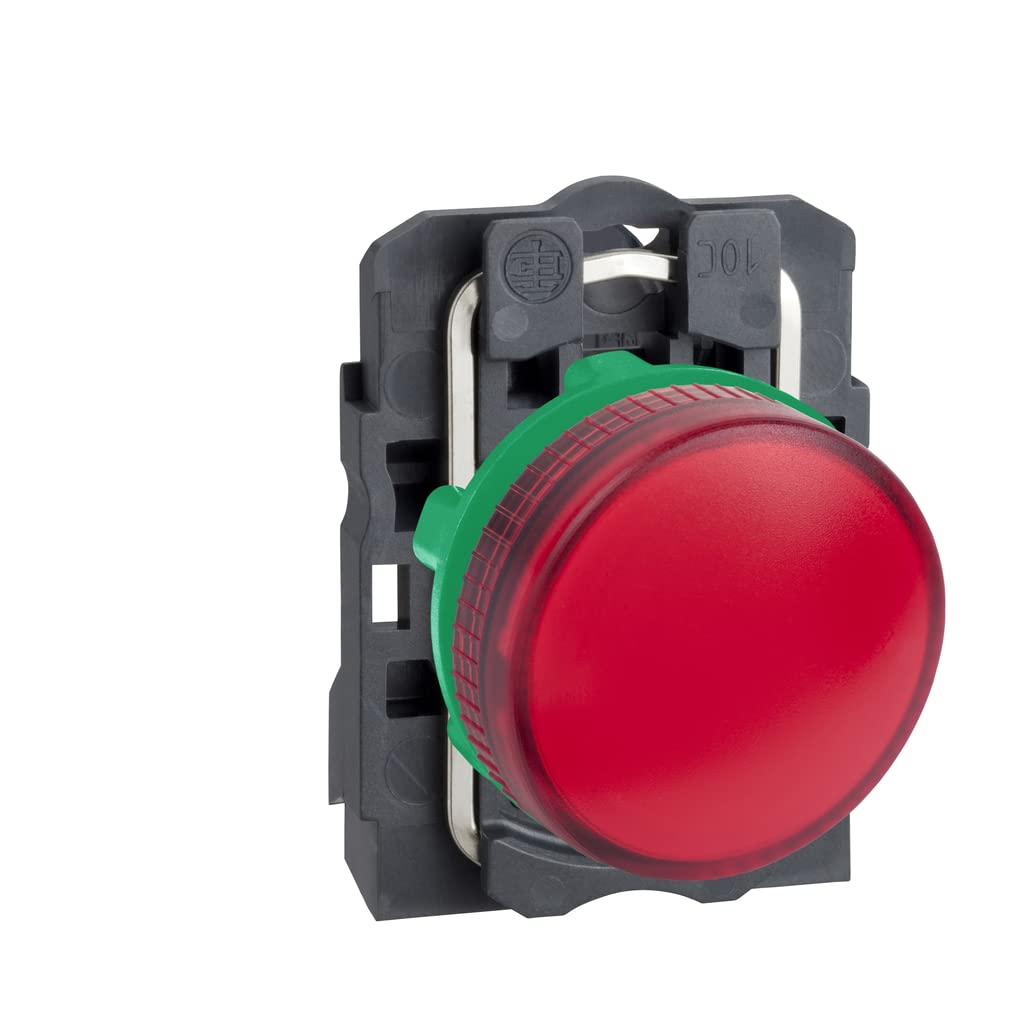 Schneider Electric red complete pilot light Ø22 plain lens for BA9s bulb 250V — image 1
