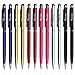 Stylus Pen, Teviwin 12 Pcs 2 in 1 Slim Capacitive Styli & Ballpoint Pen for Universal Touch Screens Devices, iPhone, iPad Air, Tablets, Samsung Galaxy S 6 (Black/Silver/Rose red/Dark red/Gold/Blue)