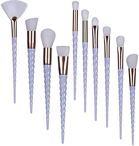 Seewa Unicorn Makeup Designed,Cosmetics Professional Foundation Powder Make Up Brush Set kits(10pcs) (White)