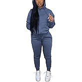 Alunzoem Sweatsuits for Women Set 2 Piece Jogging Outfits Long Sleeve Hoodie Sweatshirt Sweatpants Tracksuit