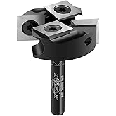 BINSTAK CNC Spoilboard Surfacing Router Bit 1/4" Shan, Slab Flattening Router Bit with 1-3/8" Cutting Diameter, 2+2 Flutes Insert Carbide Wood Planer Router Bits, Planing Bit for Woodworking