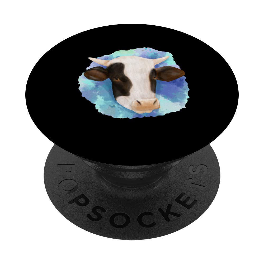 Watercolor Cow Art Clothes Cattle Farmer Gift Cow PopSockets PopGrip: Swappable Grip for Phones & Tablets
