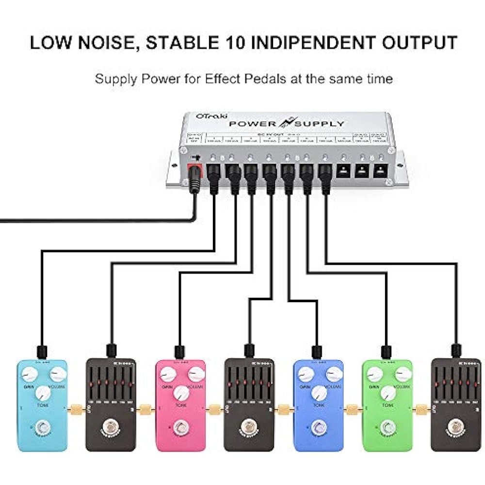 9V Guitar Pedals Power Supply 10 Ports DC 18V/12V/9V 100mA/500mA 3Way