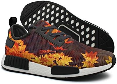 Dutte Lisa Women's Autumn Leaves Wallpaper Casual Sneaker Breathable Mesh Flat Running Shoes