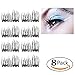 GRAMONI Magnetic Eyelashes Extremely Thin 3D Reusable False Eyelashes Set for Natural Look No Glue Ideal for Deep & Round Eyes (2 Pairs 8 Pieces)