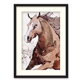 Black Paper Framed Canvas Wall Art for Living Room, Bedroom Horse Theme Canvas Prints for Home Decoration Ready to Hanging - 23x31 inches