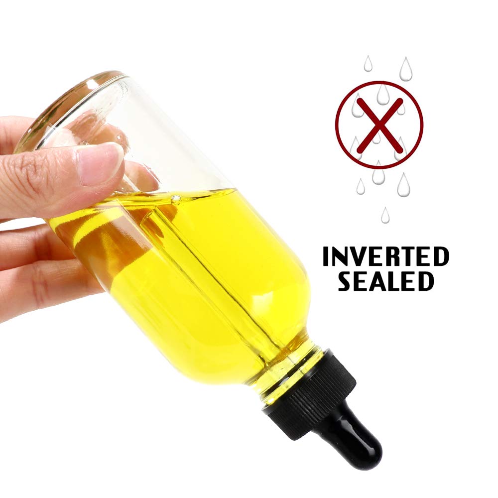CycleMore 4oz 120ml 6 Pack Clear Glass Boston Bottles with Glass Eye Droppers, Glass Dropper Bottles for Essential Oils & Lab Chemicals & More Liquids (1 Brush, 2 Funnels and 12 Labels Included): Industrial & Scientific