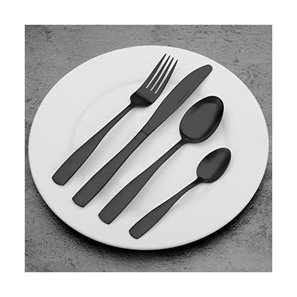 Matte-Black-Cutlery-Set-Bettlife-Tableware-Set-Stainless-Steel-Flatware-Silverware-Set-with-Knife-and-Fork-Set-Service-for-8-Dishwasher-Safe-Easy-Clean-Hold-Matt-Black-32-P Matte Black Cutlery Set, Bettlife Tableware Set Stainless Steel Flatware Silverware Set with Knife and Fork Set, Service…