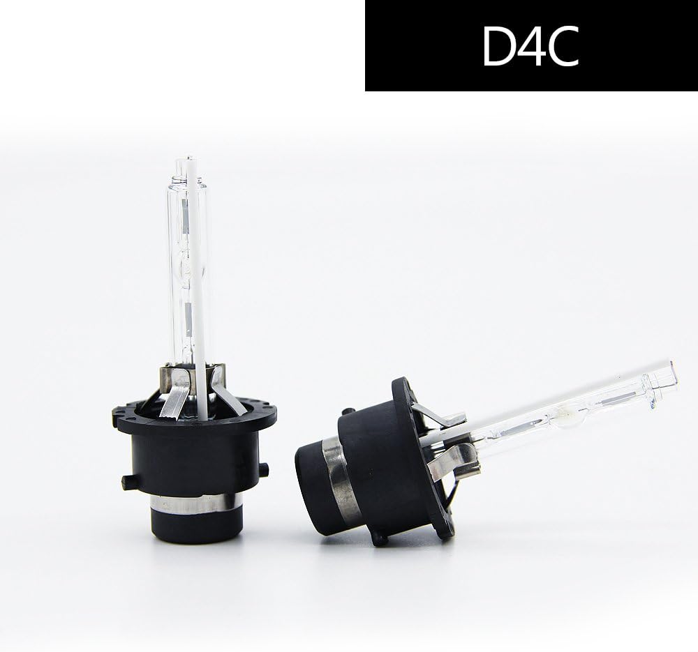 EKYLIN Car Auto D4C D4S D4R Xenon Head Lights HID Lamps Replacement Bulb 6000K High Brightness Diamond White Headlight with Metal Chassis 35W 12V (Pack of 2) D4C Compatible with D4S D4R