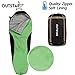 OUTSTAR Lightweight Waterproof Envelope Sleeping Bag with Compression Sack for Kids,Boys, Girls, Teens & Adults. Indoor &Outdoor Camping, Travelling, Hiking & Backpacking (Green & Black/Right Zip)