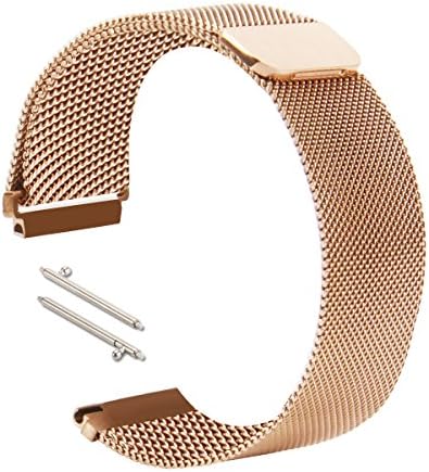 Autogo for Gear S3 Bands, Stainless Steel Magnetic Closure Replacement Metal Bands for Samsung Gear S3 Frontier / S3 Classic Smart Watch Large Wrist (Fit 6.3"-8.7") Rose Gold