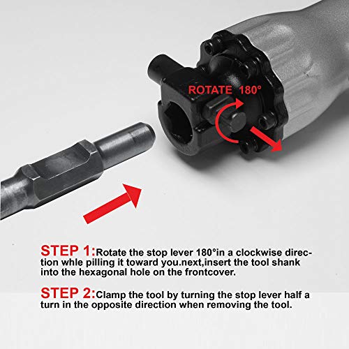 Toolman Electric Demolition Jack Hammer Chisel For Heavy Duty Concrete Breaker 14A with Point, Flat Shovel/Chisels bits works with Dewalt, Makita, HILTI, Hitachi, Bosch Accessories